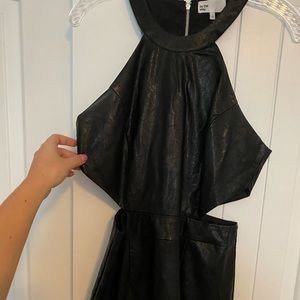 Black leather dress